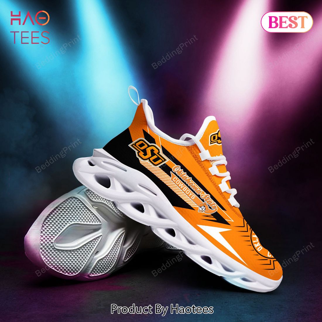 Oklahoma State Cowboys NCAA Hot Trend Black Mix Orange Max Soul Shoes Oklahoma State Cowboys NCAA Hot Trend Black Mix Orange Max Soul Shoes