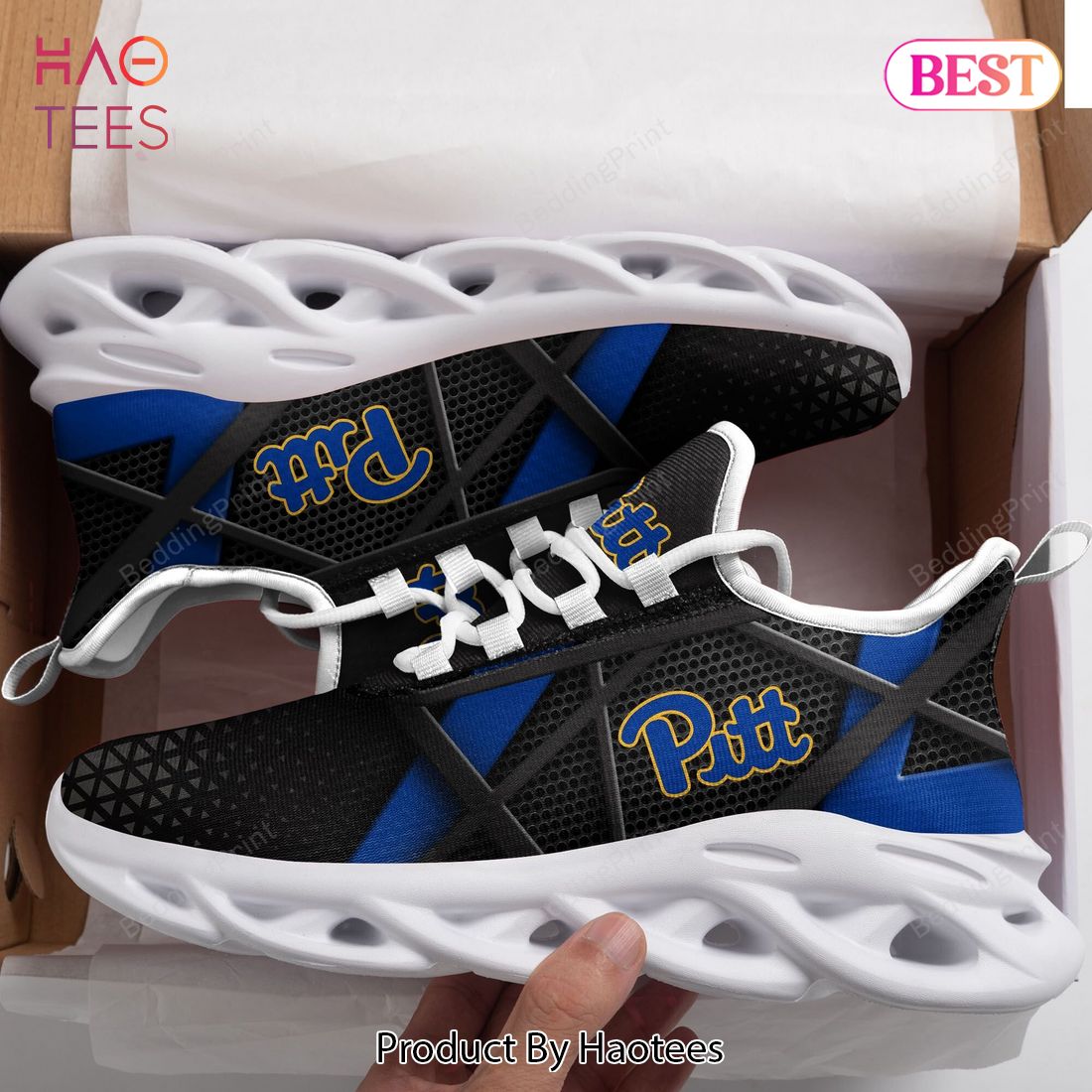 Pittsburgh Panthers NCAA Blue Mix Black Max Soul Shoes