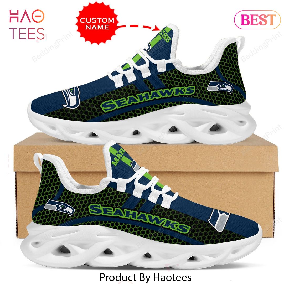 Seattle Seahawks NFL Green Mix Blue Max Soul Shoes