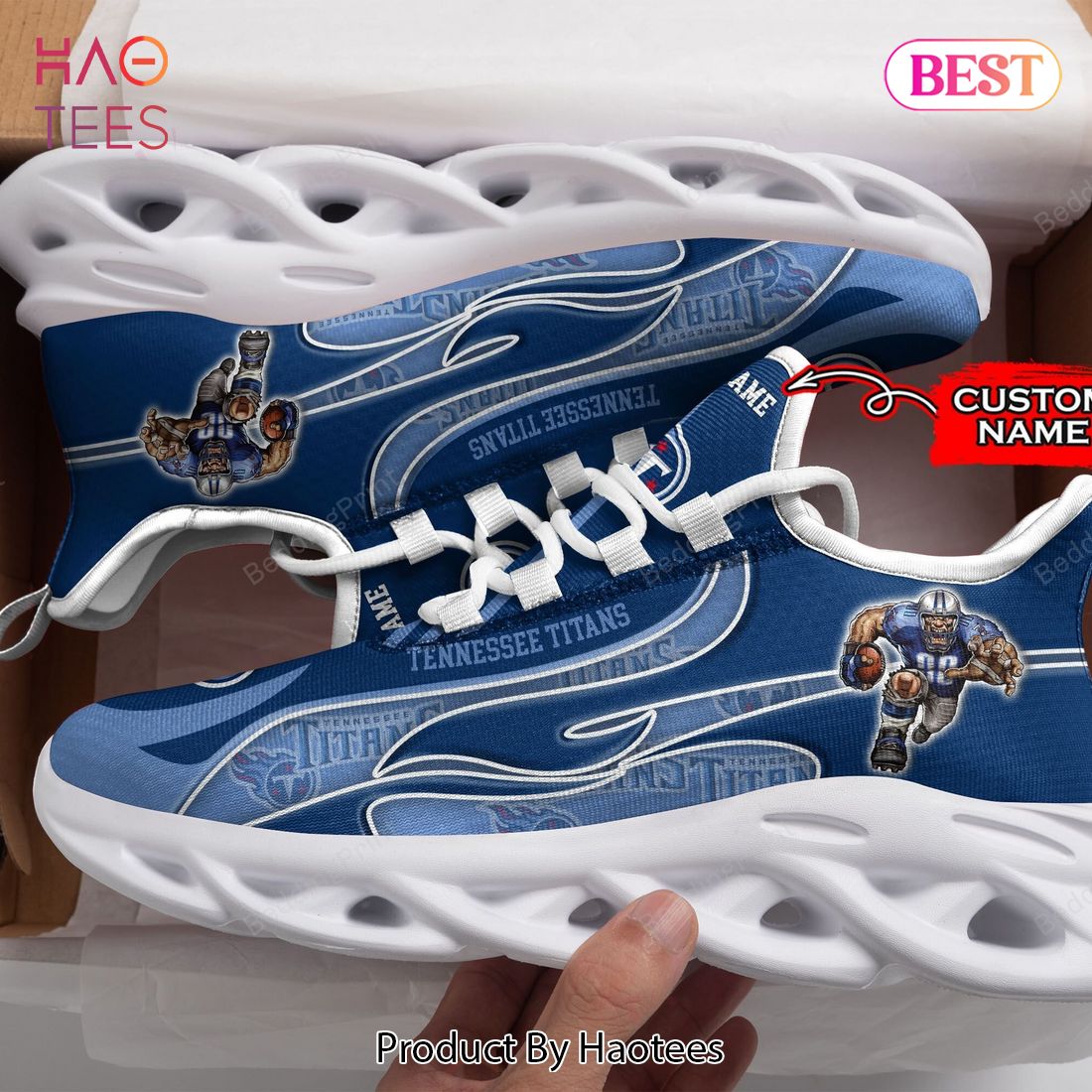 Tennessee Titans NFL Personalized Blue Color Max Soul Shoes