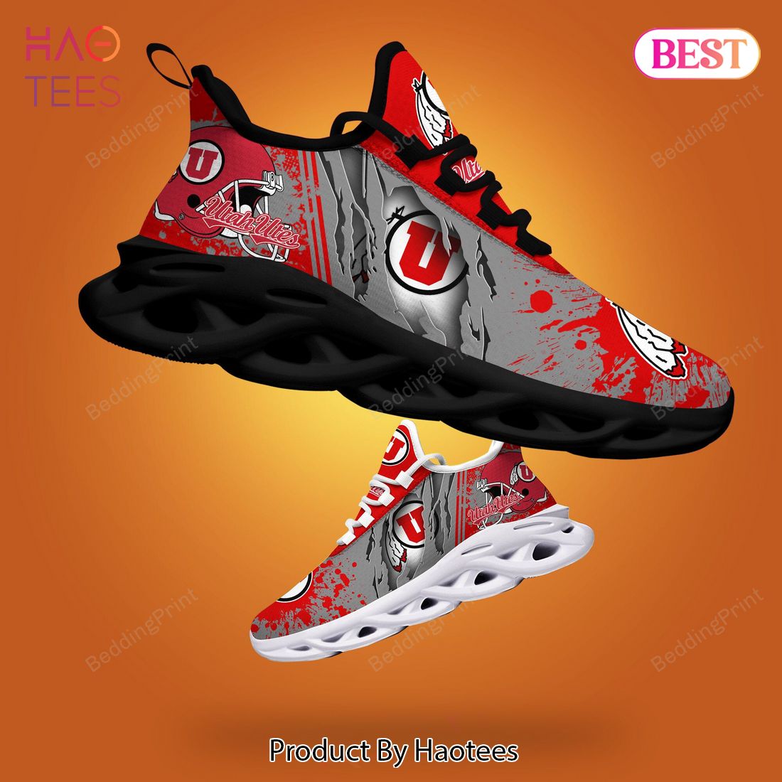 Utah Utes NCAA Hot Trend Grey Mix Red Max Soul Shoes