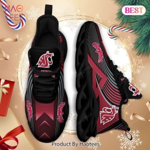 Washington State Cougars NCAA Hot Trend Black Red Color Max Soul Shoes