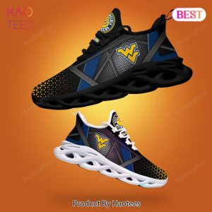 West Virginia Mountaineers NCAA Hot Trend Black Mix Blue Max Soul Shoes