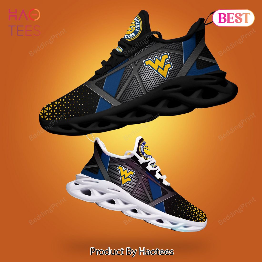 West Virginia Mountaineers NCAA Hot Trend Black Mix Blue Max Soul Shoes West Virginia Mountaineers NCAA Hot Trend Black Mix Blue Max Soul Shoes