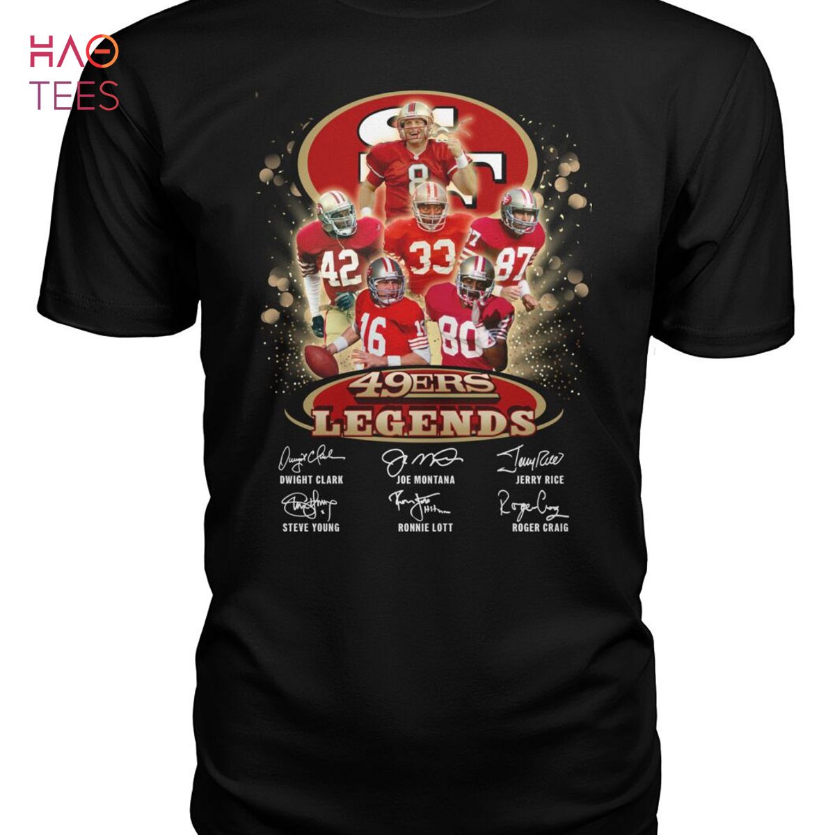 San Francisco 49ERS Legends - AMERICAN Football Unisex T-Shirt Black Cotton  Tee