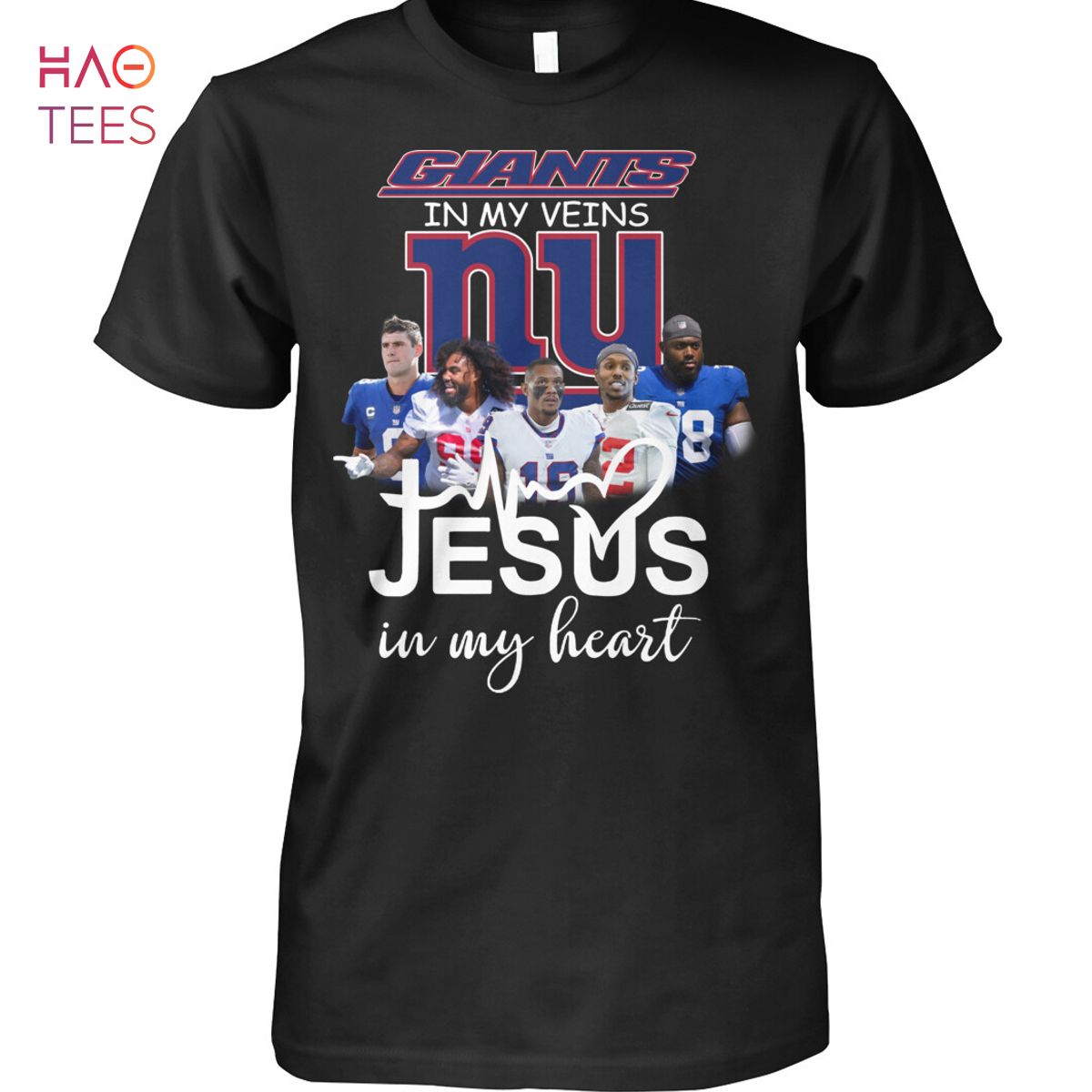 New York Giants In My Veins Jesus In My Heart Shirt