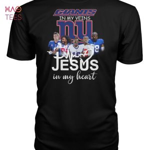 New York Giants In My Veins Jesus In My Heart Shirt