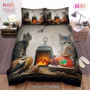 Buy Art Halloween, Owl, Photoshoot Owl And Cat Animal 253 Bedding Set Bed Sets, Bedroom Sets, Comforter Sets, Duvet Cover, Bedspread