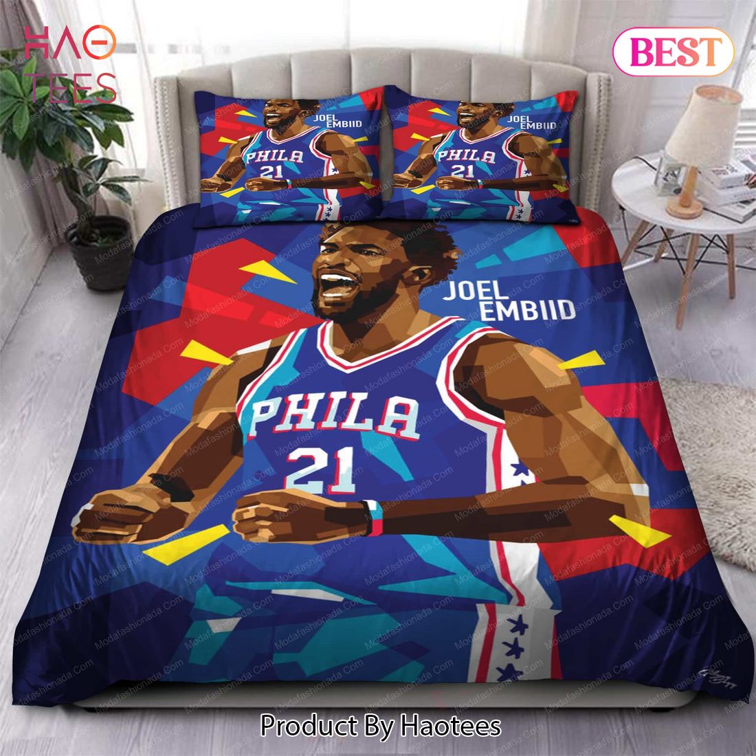 Buy Art Joel Embiid Philadelphia 76ers NBA 107 Bedding Sets Bed Sets, Bedroom Sets, Comforter Sets, Duvet Cover, Bedspread