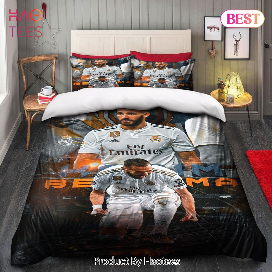 Buy Benzema Legend Real Madrid Laliga 20 Bedding Sets Bed Sets, Bedroom Sets, Comforter Sets, Duvet Cover, Bedspread
