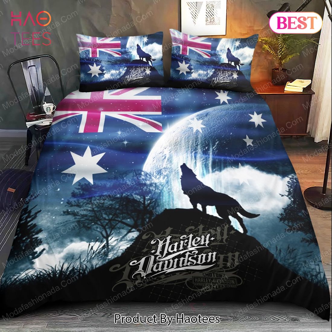 Buy Black Wolf Harley Davidson Bedding Sets Bed Sets, Bedroom Sets, Comforter Sets, Duvet Cover, Bedspread Luxury Store