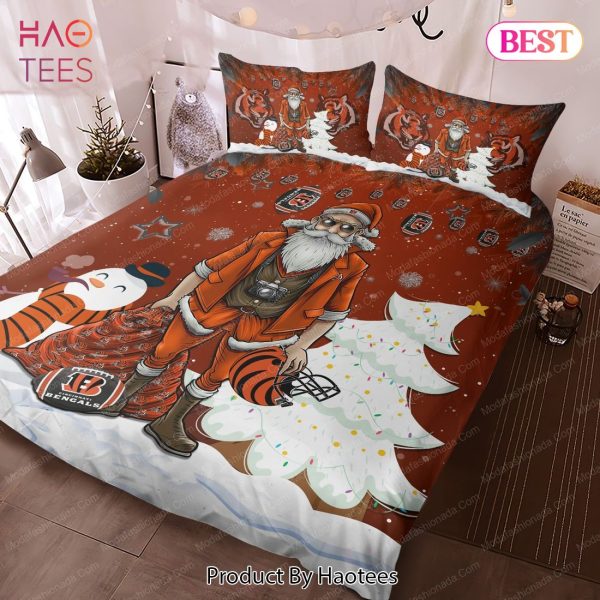 Buy Cincinnati Bengals Christmas Santa Claus Bedding Sets Bed Sets, Bedroom Sets, Comforter Sets, Duvet Cover, Bedspread