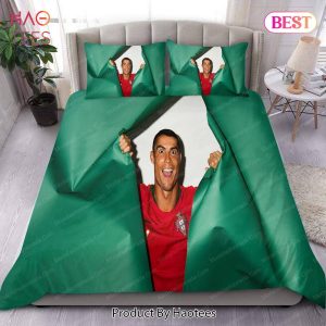 Buy CR7 Funny Face Of Football Player Cristiano Ronaldo On A Green Background Soccer Player 7 Bedding Set Bed Sets, Bedroom Sets, Comforter Sets, Duvet Cover, Bedspread