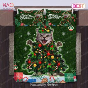 Buy Cute Maine Coon Cat Christmas Tree Light Xmas Bedding Sets Bed Sets, Bedroom Sets, Comforter Sets, Duvet Cover, Bedspread