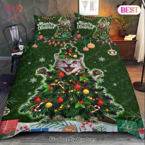Buy Cute Maine Coon Cat Christmas Tree Light Xmas Bedding Sets Bed Sets, Bedroom Sets, Comforter Sets, Duvet Cover, Bedspread