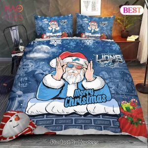 Buy Detroit Lions Christmas Santa Claus Bedding Sets Bed Sets, Bedroom Sets, Comforter Sets, Duvet Cover, Bedspread