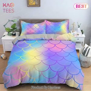 Buy Fish Scales Mermaid Gradient Colors Toddler Bedding Sets Bed Sets, Bedroom Sets, Comforter Sets, Duvet Cover, Bedspread