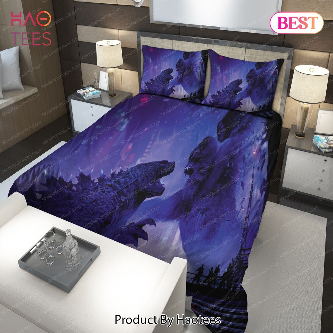 thumbnail image 2 of Godzilla Vs Kong Single Duvet Cover – Battle Royale Design – Officially Licensed 2 of 6