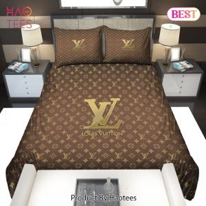 Buy Gold Louis Vuitton Symbol Logo Bedding Sets Bed Sets, Bedroom Sets, Comforter Sets, Duvet Cover, Bedspread