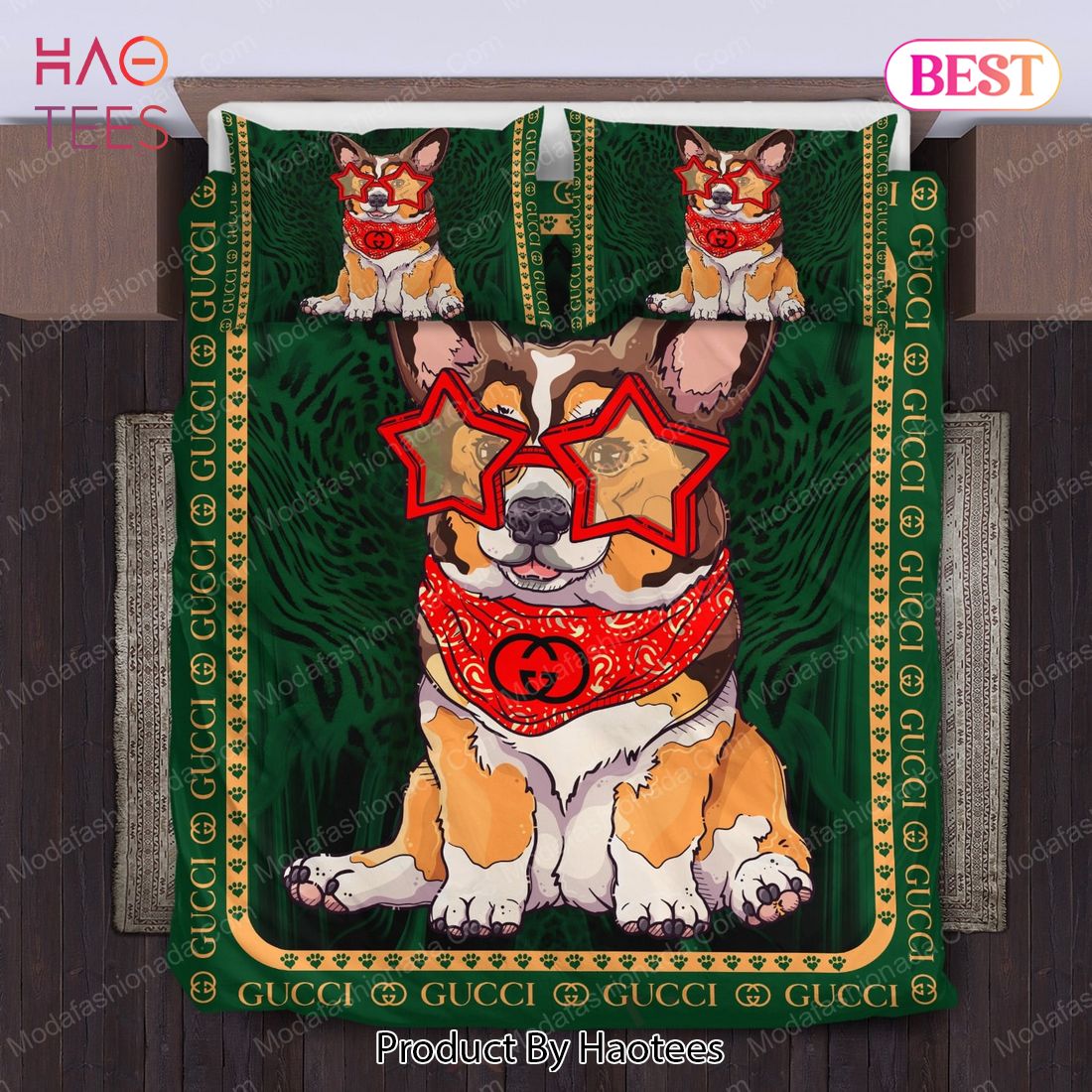 Buy Gucci Corgi Bedding Sets Bed Sets, Bedroom Sets, Comforter Sets, Duvet Cover, Bedspread Luxury Store