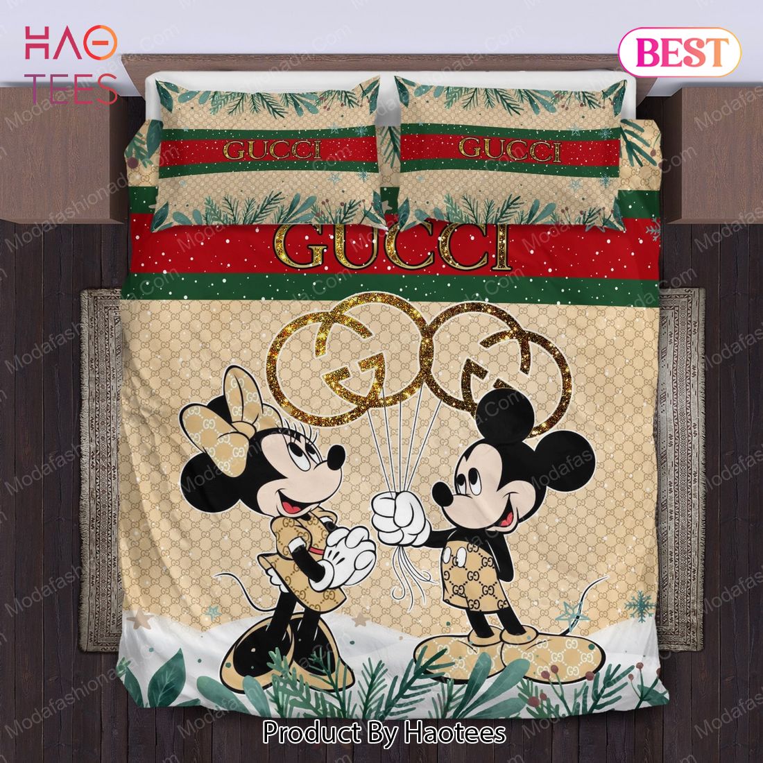 Buy Gucci Couple Disney Mickey Christmas Bedding Sets Bed Sets, Bedroom Sets, Comforter Sets, Duvet Cover, Bedspread Luxury Store