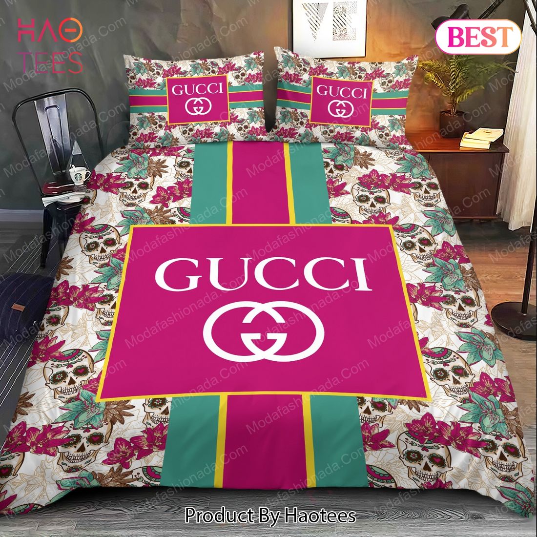 Buy Gucci Sugar Skull Bedding Sets Bed Sets, Bedroom Sets, Comforter Sets, Duvet Cover, Bedspread Luxury Store