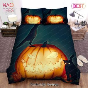 Buy Halloween Crow With Jack O Lantern & Black Cat Animal 273 Bedding Set Bed Sets, Bedroom Sets, Comforter Sets, Duvet Cover, Bedspread