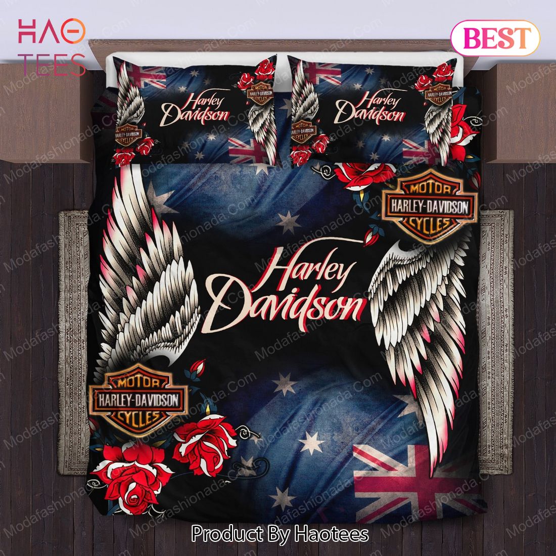 Buy Harley Davidson Angel Wings Bedding Sets Bed Sets, Bedroom Sets, Comforter Sets, Duvet Cover, Bedspread Luxury Store