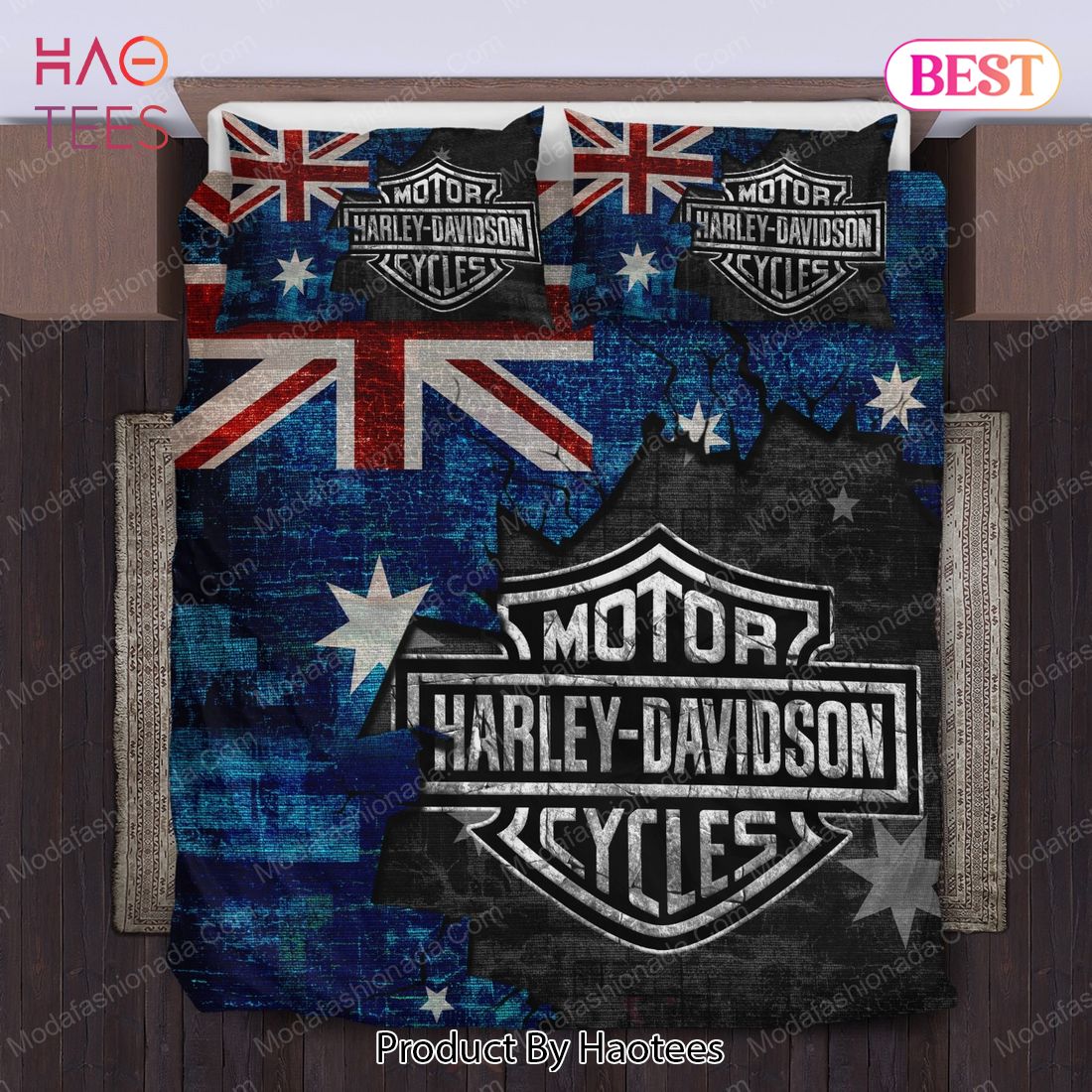 Buy Harley Davidson Australia National Flag Bedding Sets Bed Sets, Bedroom Sets, Comforter Sets, Duvet Cover, Bedspread Luxury Store