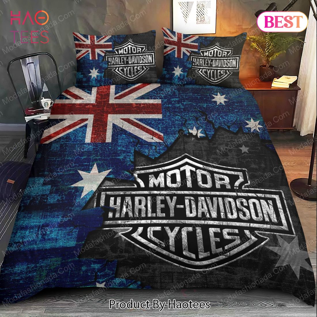 Buy Harley Davidson Australia National Flag Bedding Sets Bed Sets, Bedroom Sets, Comforter Sets, Duvet Cover, Bedspread Luxury Store