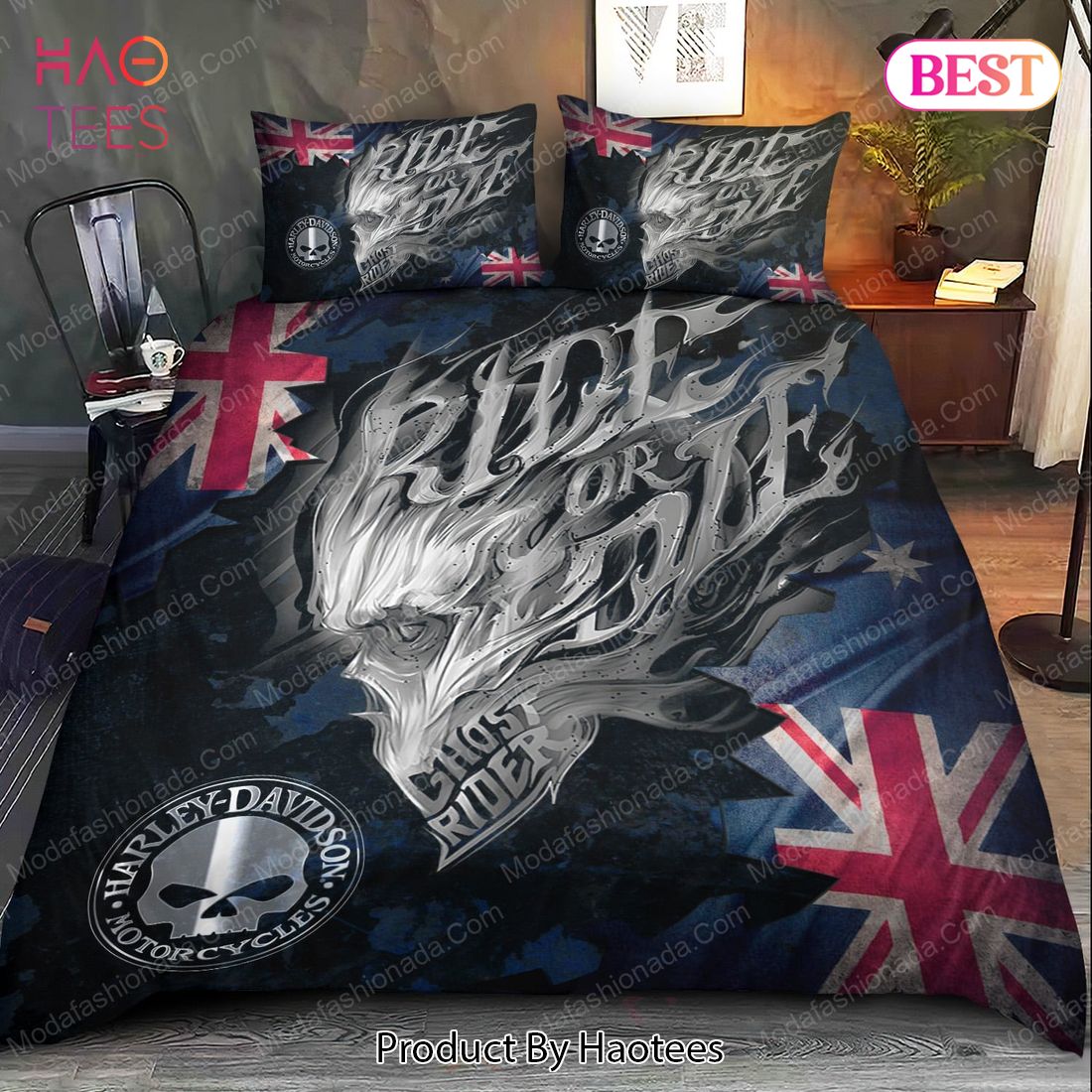 Buy Harley Davidson Ghost Rider Bedding Sets Bed Sets, Bedroom Sets, Comforter Sets, Duvet Cover, Bedspread Luxury Store