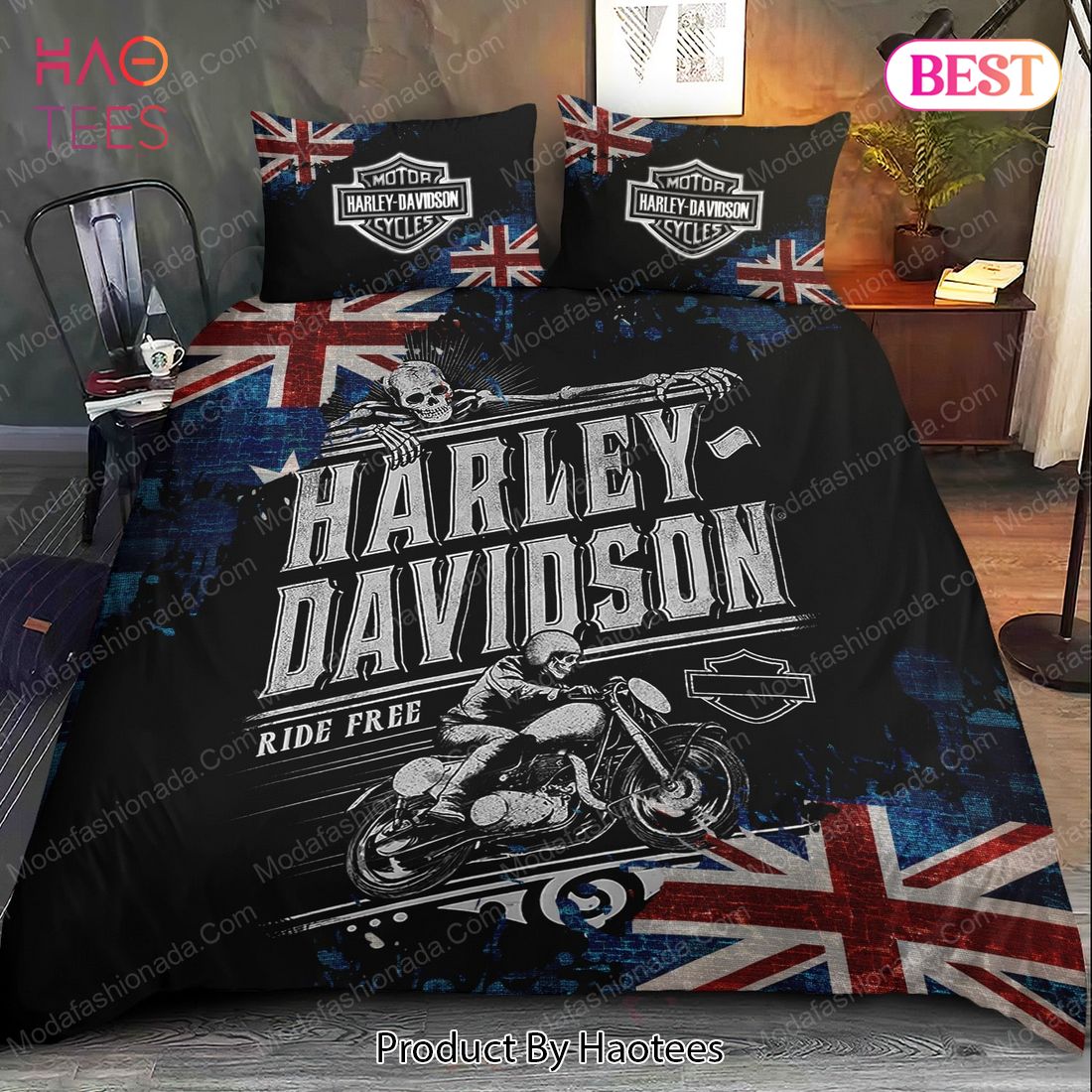 Buy Harley Davidson Ride Free Motorcycle And Australia Flag Bedding Sets Bed Sets, Bedroom Sets, Comforter Sets, Duvet Cover, Bedspread Luxury Store