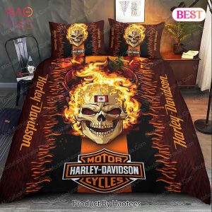 Buy Harley Davidson Skull Fire Canadian Flag Bedding Sets Bed Sets, Bedroom Sets, Comforter Sets, Duvet Cover, Bedspread