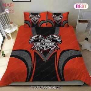 Buy Harley Davidson With 2 Eagles And Motorcycles Logo 92 Bedding Set Bed Sets, Bedroom Sets, Comforter Sets, Duvet Cover, Bedspread