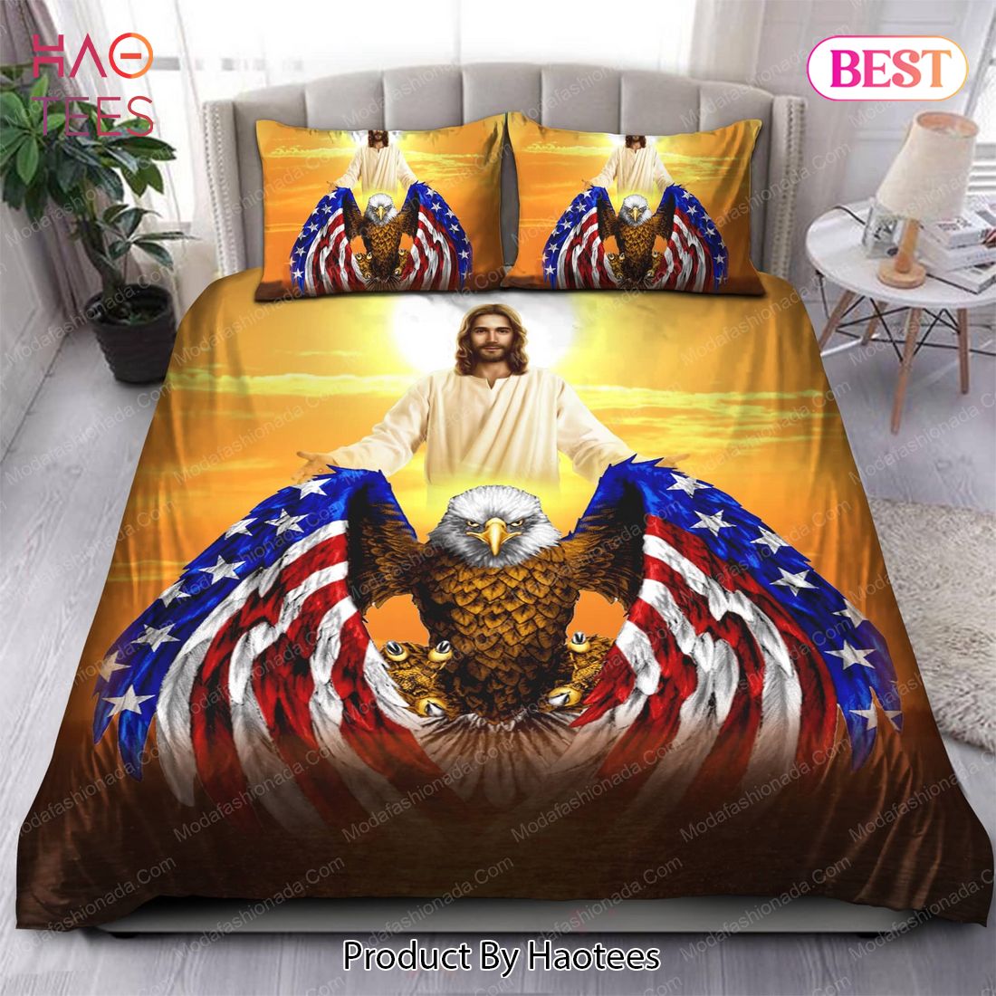Buy Jesus Christian American Eagle God 52 Bedding Set Bed Sets, Bedroom Sets, Comforter Sets, Duvet Cover, Bedspread