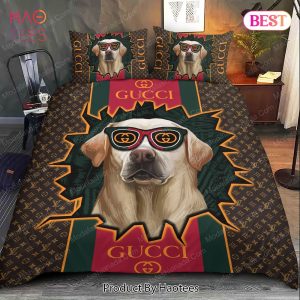 Luxury Gucci Labrador Retrievers Monogram Background Bedding Sets