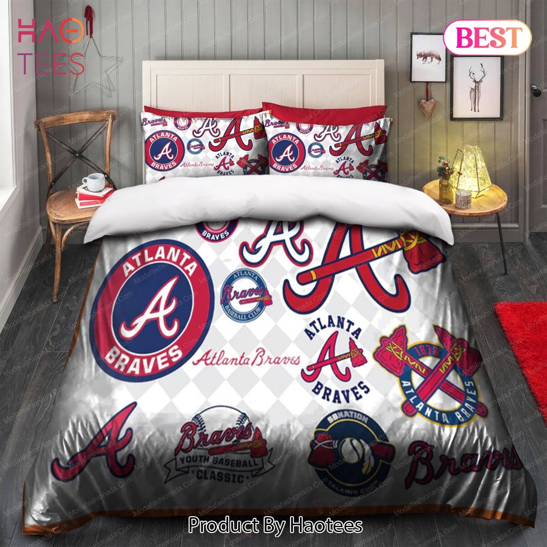 Buy Logo Atlanta Braves MLB 51 Bedding Sets Bed Sets, Bedroom Sets,  Comforter Sets, Duvet Cover