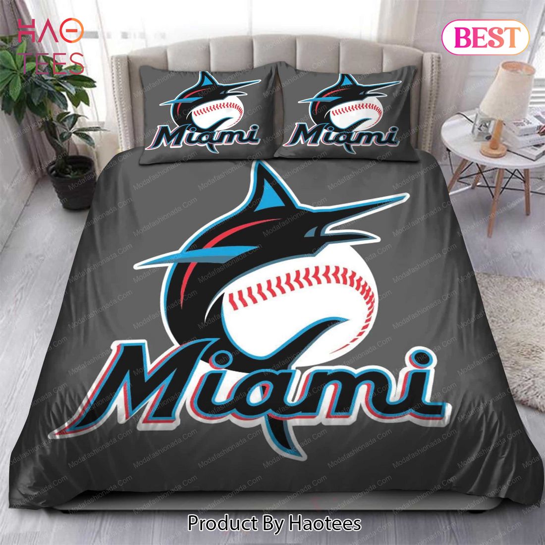 3D Miami Dolphins Bed Sheets Duvet Cover Bedding Set