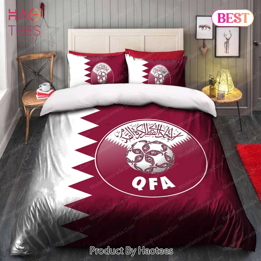Buy Logo Qatar National Football Team Bedding Sets Bed Sets, Bedroom