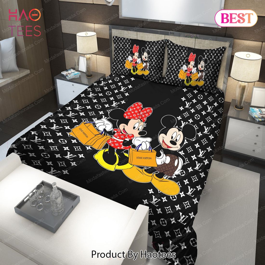 Louis Vuitton x Mickey Mouse Disney Luxury Bedroom Duvet Cover Louis  Vuitton Bedding Set - Binteez