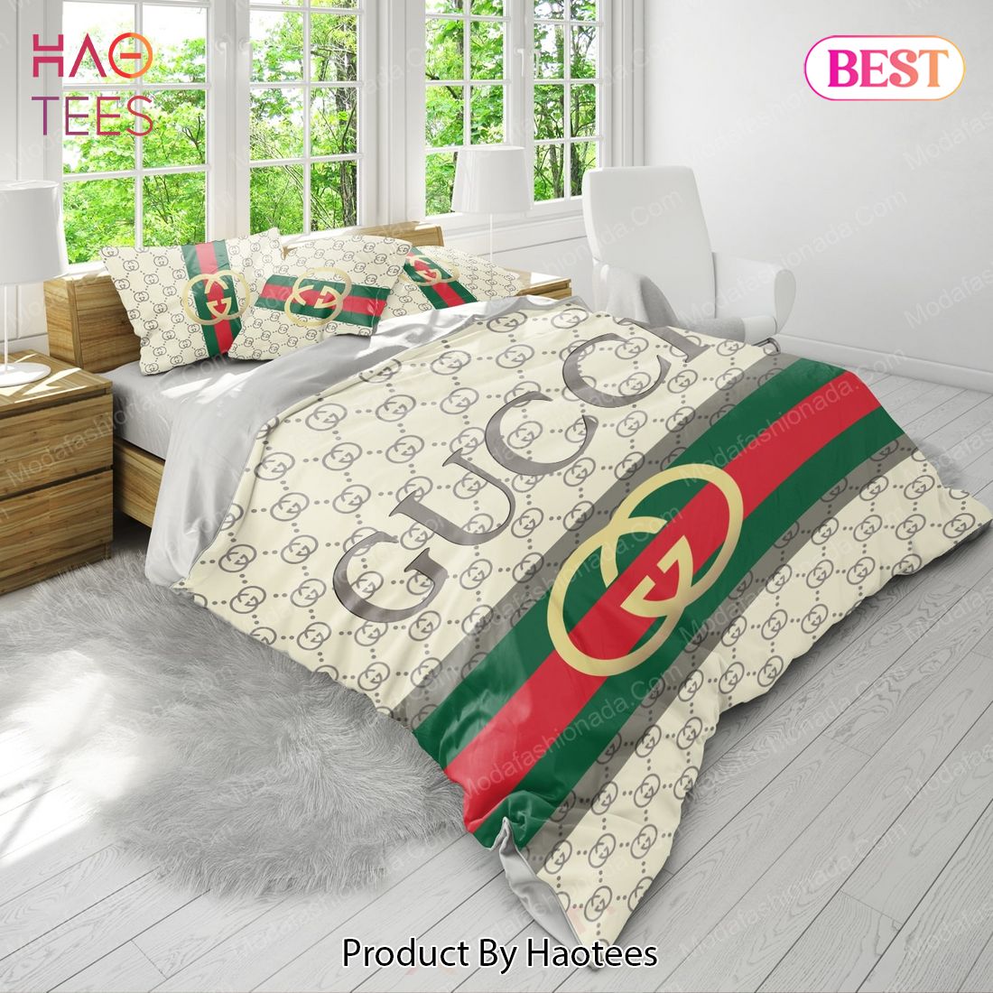 Complete Bedding Set - Duvet, Bedspread With Pillowcases - Gucci Inspired