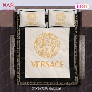Buy Luxury Versace White Yellow Logo Brands 13 Bedding Set Bed Sets, Bedroom Sets, Comforter Sets, Duvet Cover, Bedspread