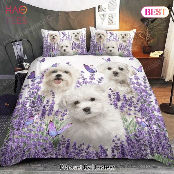 Buy Maltese Purple Flower Dog Animal 129 Bedding Set Bed Sets, Bedroom Sets, Comforter Sets, Duvet Cover, Bedspread