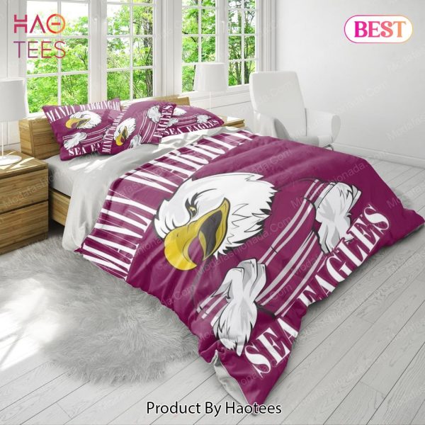 Buy Manly Warringah Sea Eagles Logo Bedding Sets 01 Bed Sets, Bedroom Sets, Comforter Sets, Duvet Cover, Bedspread