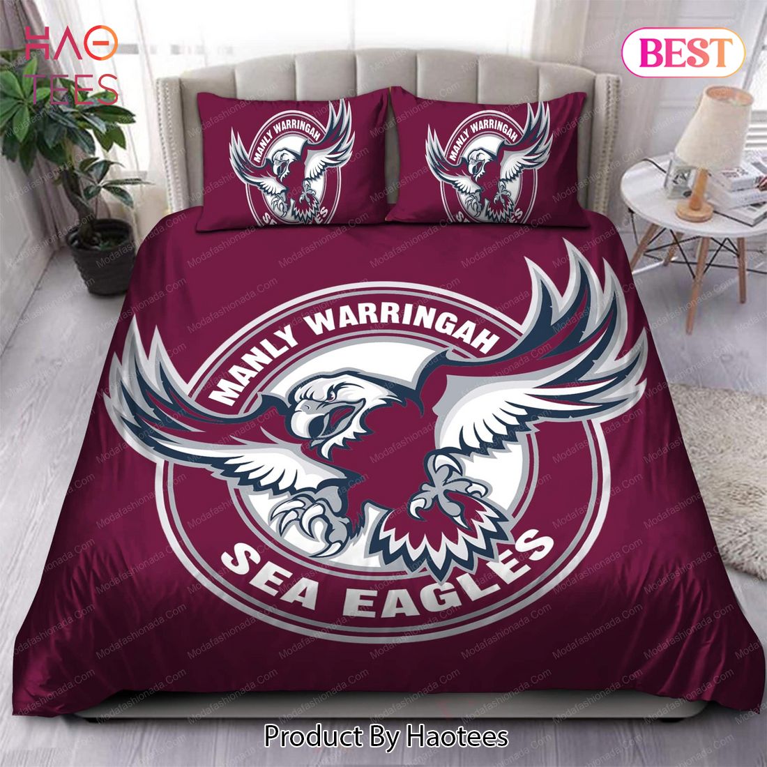 Buy Manly Warringah Sea Eagles Logo Bedding Sets Bed Sets, Bedroom Sets, Comforter Sets, Duvet Cover, Bedspread