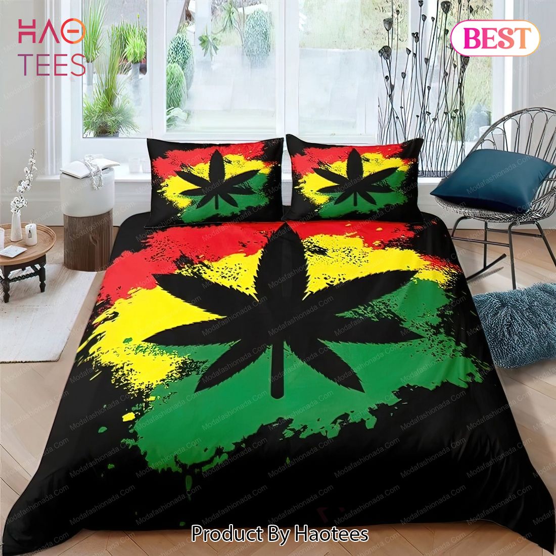 Buy Marijuana Leaf Botanical Weed Hemp Bedding Sets Bed Sets, Bedroom Sets, Comforter Sets, Duvet Cover, Bedspread