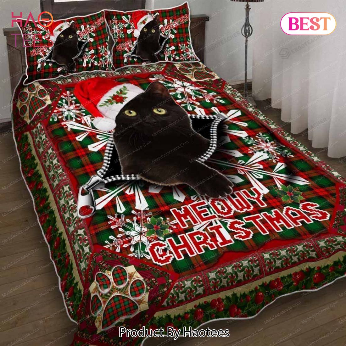 Buy Meowy Christmas Black Cat Animal 209 Holidays 27 Bedding Set Bed Sets, Bedroom Sets, Comforter Sets, Duvet Cover, Bedspread