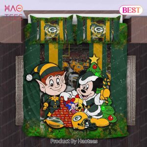 Buy Mickey Mouse NFL Green Bay Packers Christmas Bedding Sets Bed Sets, Bedroom Sets, Comforter Sets, Duvet Cover, Bedspread