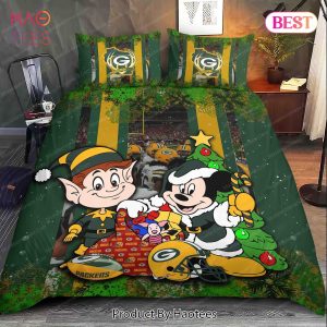 Buy Mickey Mouse NFL Green Bay Packers Christmas Bedding Sets Bed Sets, Bedroom Sets, Comforter Sets, Duvet Cover, Bedspread