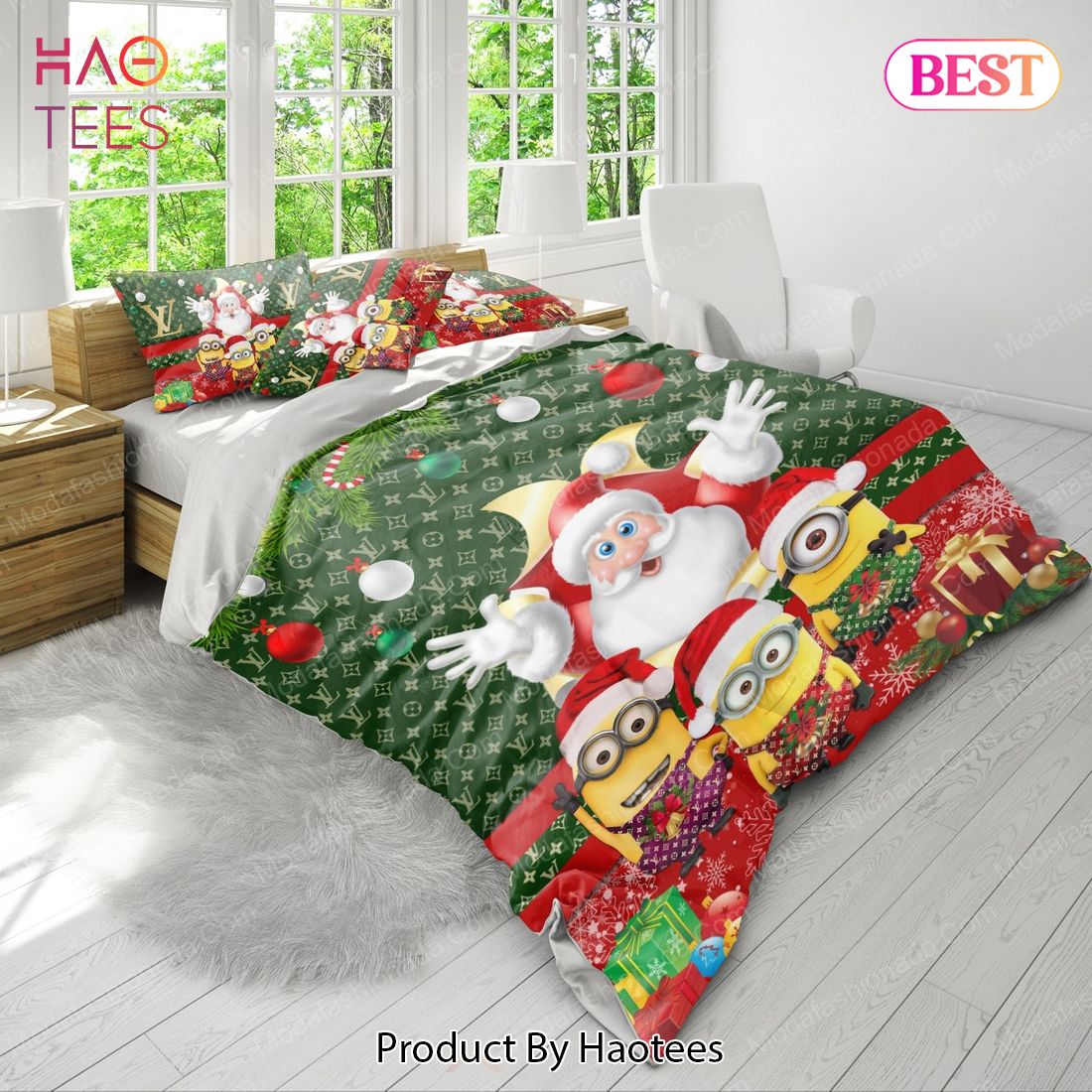 Buy Minions Santa Claus Louis Vuitton Bedding Sets Bed Sets